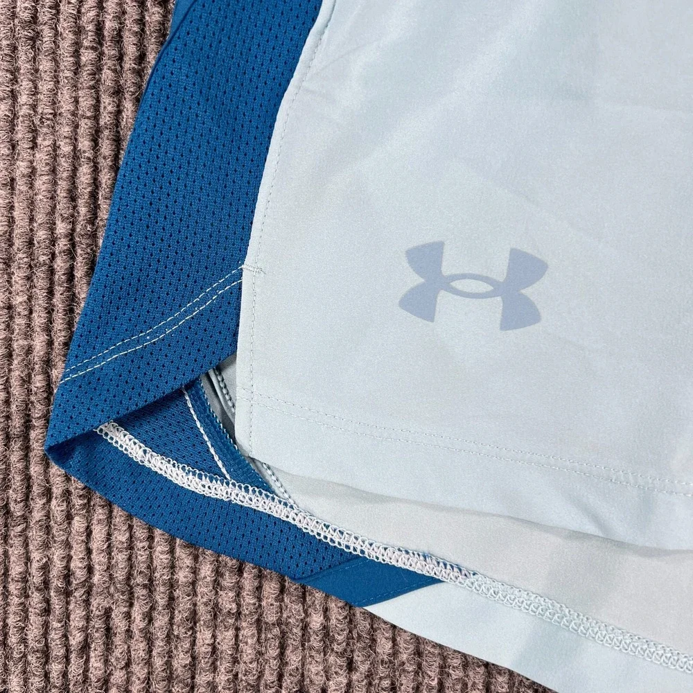 Under Armour Shorts Mens Small Fitted Blue Lined Active Gym Run Lift Casual New